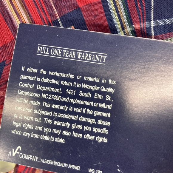 WRANGLER   MENS WESTERN LONG SLEEVE PLAID SHIRT STYLE 75204PP Size XL - Picture 9 of 15